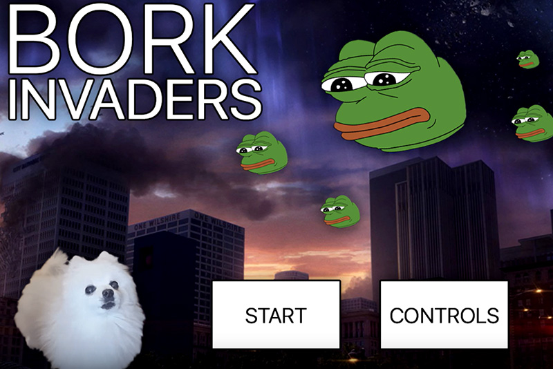 Bork Invaders Screenshot made in Processing with Java