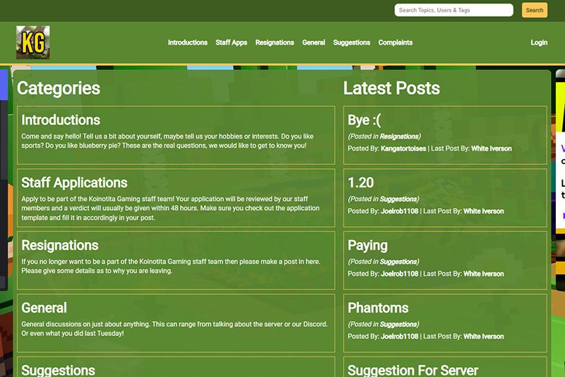 Screenshot of PHP-based Online Forum Development Project